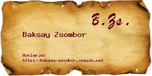 Baksay Zsombor névjegykártya